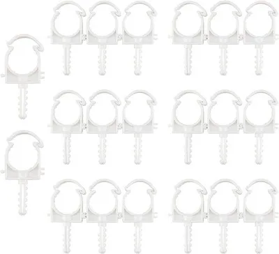 Productafbeelding van Witte PVC-buisklemmen, 25 mm, PPR, enkelvoudige scharnierklemmen