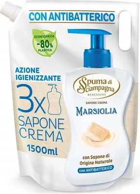 Zdjęcie produktu dla Sapone Sacco Marsiglia mydło w płynie 1,5l - Spuma di Sciampagna