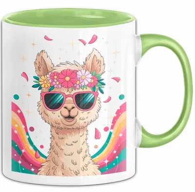 Produktbild von Alpaka Fan Tasse Geschenk Lustige Geschenkidee Spruch Für Alpaka Liebhaber (Grün)