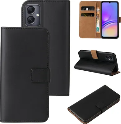 Produktbild von Handy Hülle für Samsung Galaxy A05 Klapphülle Bookcase Flip Cover Handy Tasche Etui Farbe: Schwarz