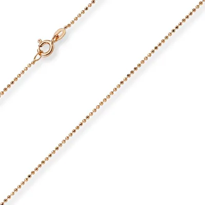 Produktbild von 1mm Kugelkette diamantiert Kette Goldkette Halskette aus 750 Gold Rotgold, 55cm
