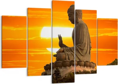 Produktbild von Bild auf Leinwand - Leinwandbild - tempel buddha - 150x100cm - Wand Bild - Wanddeko - Wandbilder - Leinwanddruck - Bilder - Kunstdruck - Wanddekoration - Leinwand bilder - Wandkunst - EA150x100-3532