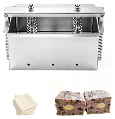 Fleischpresse aus Edelstahl, für bis zu 1 kg Fleisch, Doppelschraubendruck