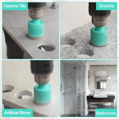 Produktbild von Diamantbohrer für Fliesen - 38 mm Lochsäge mit Dreikantschaft für Porzellan, Keramik, Marmor, Granit und Stein