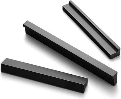 Produktbild von Famanu Küchengriffe schwarz 10 Stück - Bohrabstand 160 mm - Küchenschrankgriffe - Möbelgriffe mit Schrauben