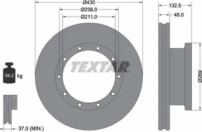 Image de Disque de frein TEXTAR 93087900