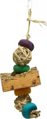 Produktbild von Korkeichenrindenspielzeug für Papageien - buntes, sicheres Spielzeug für kleine und mittelgroße Vögel