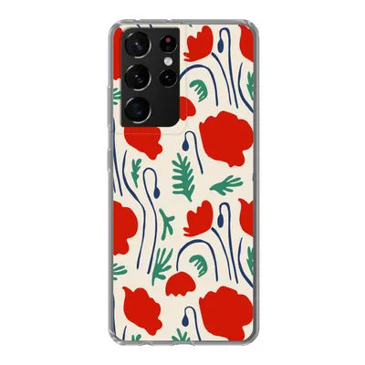 Produktbild von MuchoWow® Handyhülle Schutzhülle Hülle für Samsung Galaxy S21 Ultra Blumen - Rose - Muster Silikon Softcase Handy Hülle - Mobiltelefon
