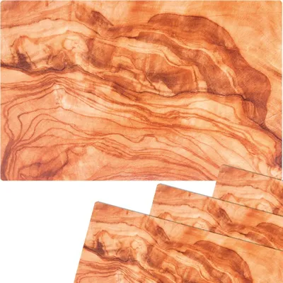 Immagine prodotto di Set di 4 tovagliette lavabili effetto legno oliva mediterranea