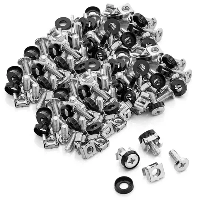 Produktbild von deleyCON M6 Käfigmuttern Schrauben Set Rack, 100 Stück - Silber
