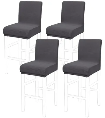 Productafbeelding van PiccoCasa set van 4 eetkamerstoelhoesjes, met elastische stof en afneembare barstoelhoesjes