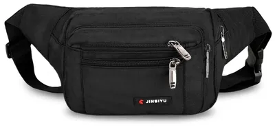 Produktbild von Bauchtasche Hüfttasche Gürteltasche - Wasserabweisend - Verstellbarer Gurt - 5 Fächer - Für Reisen und Sport