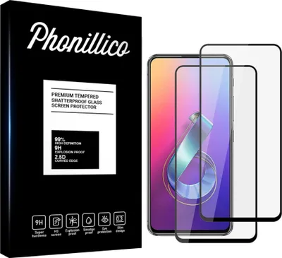 Immagine prodotto di Vetro temperato per Asus ZENFONE 6 ZS630KL [2 pezzi] Pellicola protettiva dello schermo con bordo nero Pellicola antigraffio resistente Phonillico®