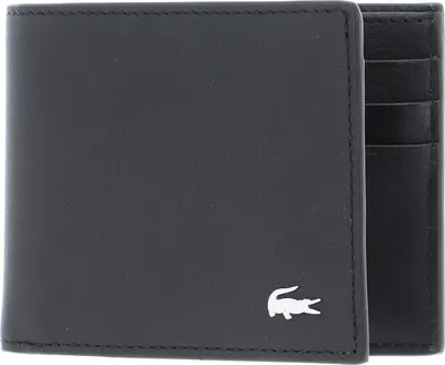 Image de LACOSTE Cuir étui pour carte de crédit FG Slim Billfold ID Slot Black noir