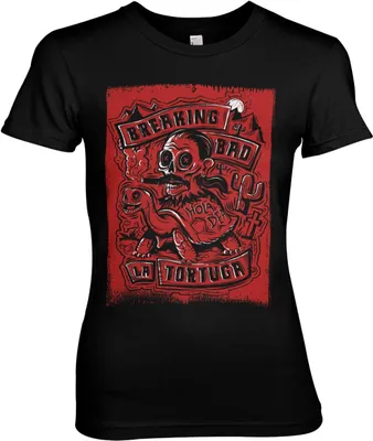 Productafbeelding van La Tortuga - T-shirt "Hola Death Girly" - Maat M - Zwart