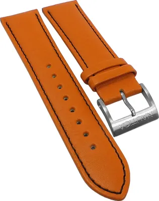 Produktbild von Nautica → Uhrenarmband 22mm orange Leder gepolstert NA19607G