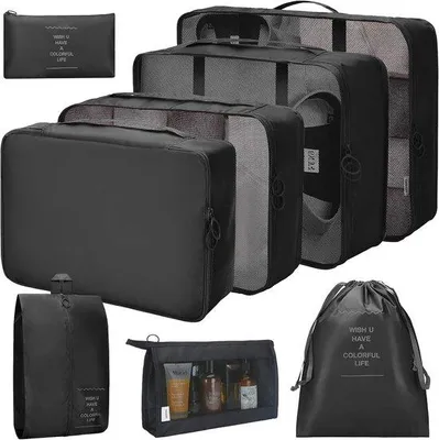 Produktbild von Reise-Organizer-Set - Koffer- und Taschen-Organisator - Ideal für Reisen - Mitlagetool - Reiseleichter - Aufbewahrungssystem