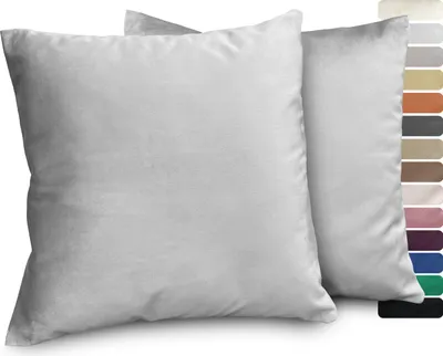 Produktbild von Beautex Samt Premium Kissenhüllen 2er Set, Kissenbezug für Sofa- und Dekokissen,Silber,40x40cm