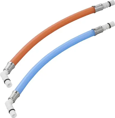 Produktbild von Flexibler Schlauchanschluss, 25 cm, rot/blau, 45° Tüll