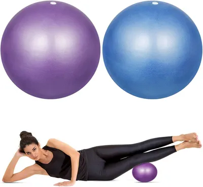 Obrázok produktu pre Pilates Míče 23 cm, 2-pack, Modrá a Fialová, Odolné PVC, pre Jogu a Fyzioterapiu