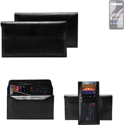 Produktbild von K-S-Trade Handy Hülle kompatibel mit BLU G53 Schutz Hülle Tasche Schutz Case Handytasche Kunstleder schwarz, 1x