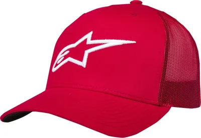 Image de Casquette de camionneur Alpinestars CRV Bill, modèle intemporel [blanc/rouge], taille unique