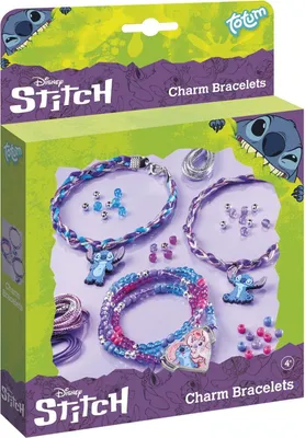 Obrázek produktu pro Totum kreativní sada Stitch - Sada náramků s přívěsky - DIY sada šperků pro děti - Ideální pro fanoušky Stitch