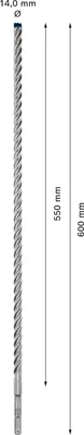 Imagen del producto de Taladro SDS plus-7X profesional, de 14 x 550 x 600 mm, para martillos percutores