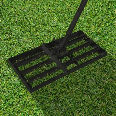 Zdjęcie produktu dla Grabie do trawników 25x50cm Profesjonalne regulowane grabie do trawników ze stali nierdzewnej 3 w 1 Wielofunkcyjne grabie ogrodowe 101-201cm Długie grabie niwelujące z prętem Grabie niwelujące do szlifowania golfa Ogród CEEDIR