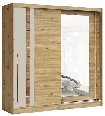 Productafbeelding van AVANTGARDE Schuifdeurkast 200 cm met spiegel, Artisan/Kaschmir
