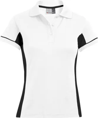 Produktbild von Funktions Kontrast Poloshirt Damen, Weiß-Schwarz, M