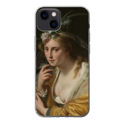 Produktbild von MuchoWow® Handyhülle Schutzhülle Hülle für iPhone 13 Eine Hirtin - Gemälde von Paulus Moreelse Silikon Softcase Handy Hülle - Karteninhaber