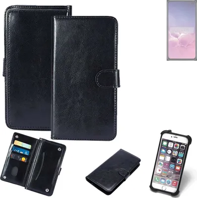 Produktbild von K-S-Trade 360° Hülle kompatibel mit Samsung Galaxy S10 (DUOS) schwarz Kunstleder Case BookCase WalletCase Kunstlederederhülle Handyhülle,