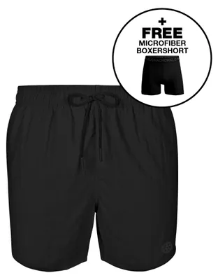 Produktbild von Jungen Badeshorts, einfarbig schwarz, Größe 122/128