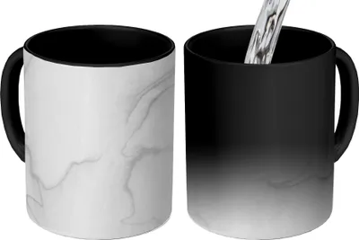 Produktbild von MuchoWow® Zauber Tasse Zaubertasse Magic Marmor - Grau - Linie 350 ml Farbwechsel Becher Geschenk Geschenkidee - Magic-Tasse - Fototasse - Keramiktassen - Bilder - Tasse Kaffee - Getränkbecher - Kaffe