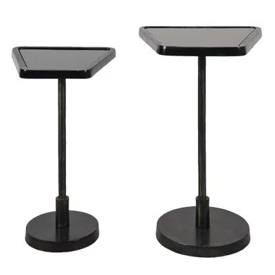 Obrázek produktu pro Clayre & Eef Side Table Set of 2 35x35x56 cm Black Aluminium