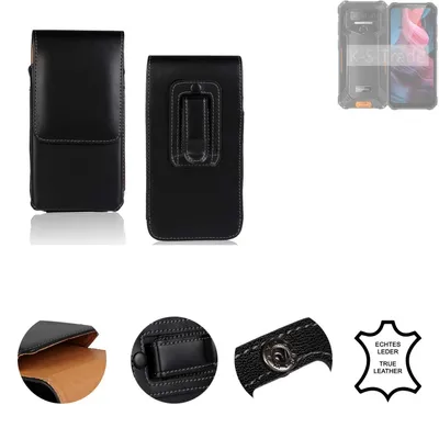 Produktbild von K-S-Trade Holster Gürteltasche Handy Hülle Schutzhülle kompatibel mit Oukitel WP32 Handyhülle Leder schwarz, 1x