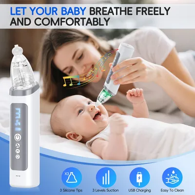 Produktbild von Elektrischer Nasensauger für Babys mit stärkerer Saugkraft und größerer Saugkammer Automatischer Nasensauger mit Musik und 3 Modi