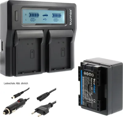 Produktbild von 1x Akku + Lader für Canon BP-718 M52 M56 M506 R37 R38 R306  1800 mAh (3,6V)