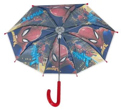 Produktbild von Marvel Spider-Man Kinder Regenschirm 66 cm blau Metallgestell ab 3 Jahren