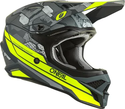 Produktbild von Oneal 3Series Camo V.22 Motocross Helm (Gray/Yellow,S (55/56))