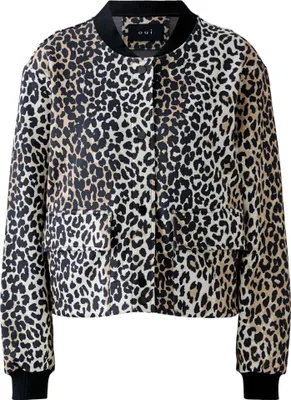 Produktbild von Oui Scuba Jacke O-Shape Blouson camel black Größe 38 knitterfrei mit Druckknopfverschluss
