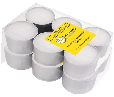 Teelichter 12er-Pack, 8 Std. Brenndauer, weiß, unparfümiert, langlebig