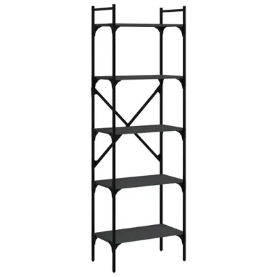 Image de vidaXL Bibliothèque 5 compartiments noire 56x31,5x174 cm Bois composite