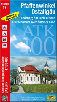 Obrázek produktu pro ATK100-17 Pfaffenwinkel, Ostallgäu (Oficiální topografická mapa 1:100000)