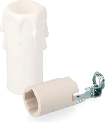 Image de Douille E14 Porcelaine Solera Douille E14 Compacte Avec Bougie Porcelaine - Solera