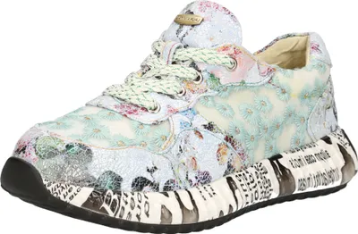 Produktbild von Laura Vita Damen Sneaker Blumen Burton 05 Halbschuh Schnürschuh außergewöhnlich, Größe:38 EU, Farbe:Blau