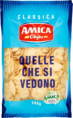 Produktbild von 5x Amica chips Amica Chips Classica Chips Patatin Potato Chips Salted 500 g Potato + Italian Gourmet Polpa 400g