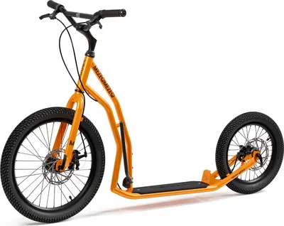 Produktbild von Yedoo Mezeq Roller Scooter Tretroller / Dogscooter - für Erwachsene und Teenager, bis 150 kg, mit Luftreifen 20/16, Scheibenbremsen und verstellbarem Lenker Orange