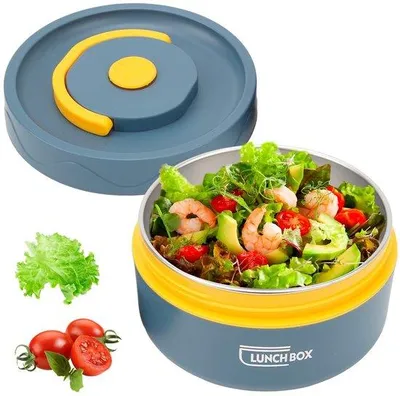 Productafbeelding van Geïsoleerde lunchboxen, thermische kookpotten van 420 ml - Magnetronbestendig staal - Draagbaar - Stapelbaar - Veilig voor voedsel - Geïsoleerde thermosflessen